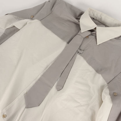 24SS ネクタイ付き ウール ローン ドレス シャツ (TIE SHIRT B 1E124-21)