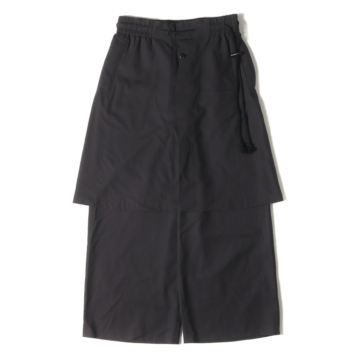 24SS スーパー180'Sウール ドローコード レイヤード ワイド パンツ (Layered pants 1E124-71)