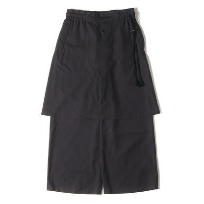 24SS スーパー180'Sウール ドローコード レイヤード ワイド パンツ (Layered pants 1E124-71)