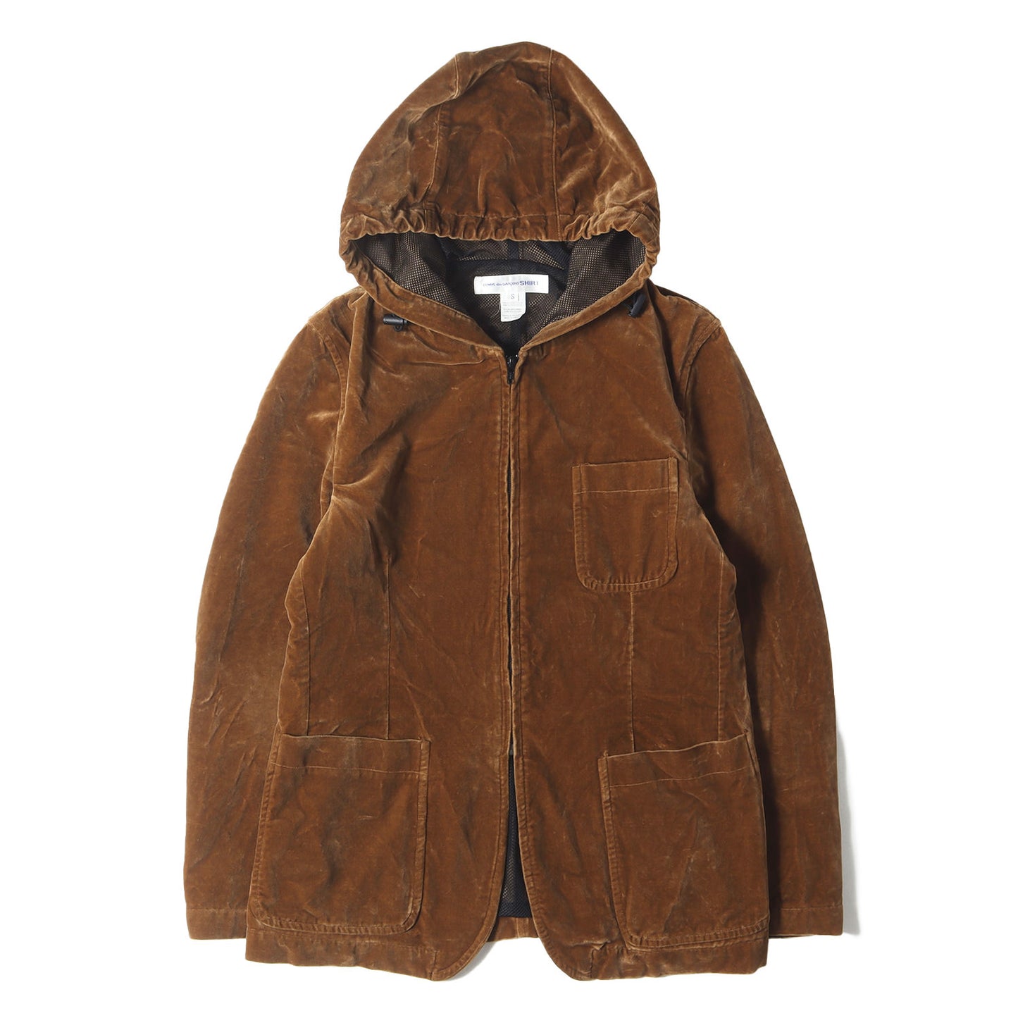 00s フーデッド ベルベット ジップアップ ブレザー (W13095) / MADE IN FRANCE