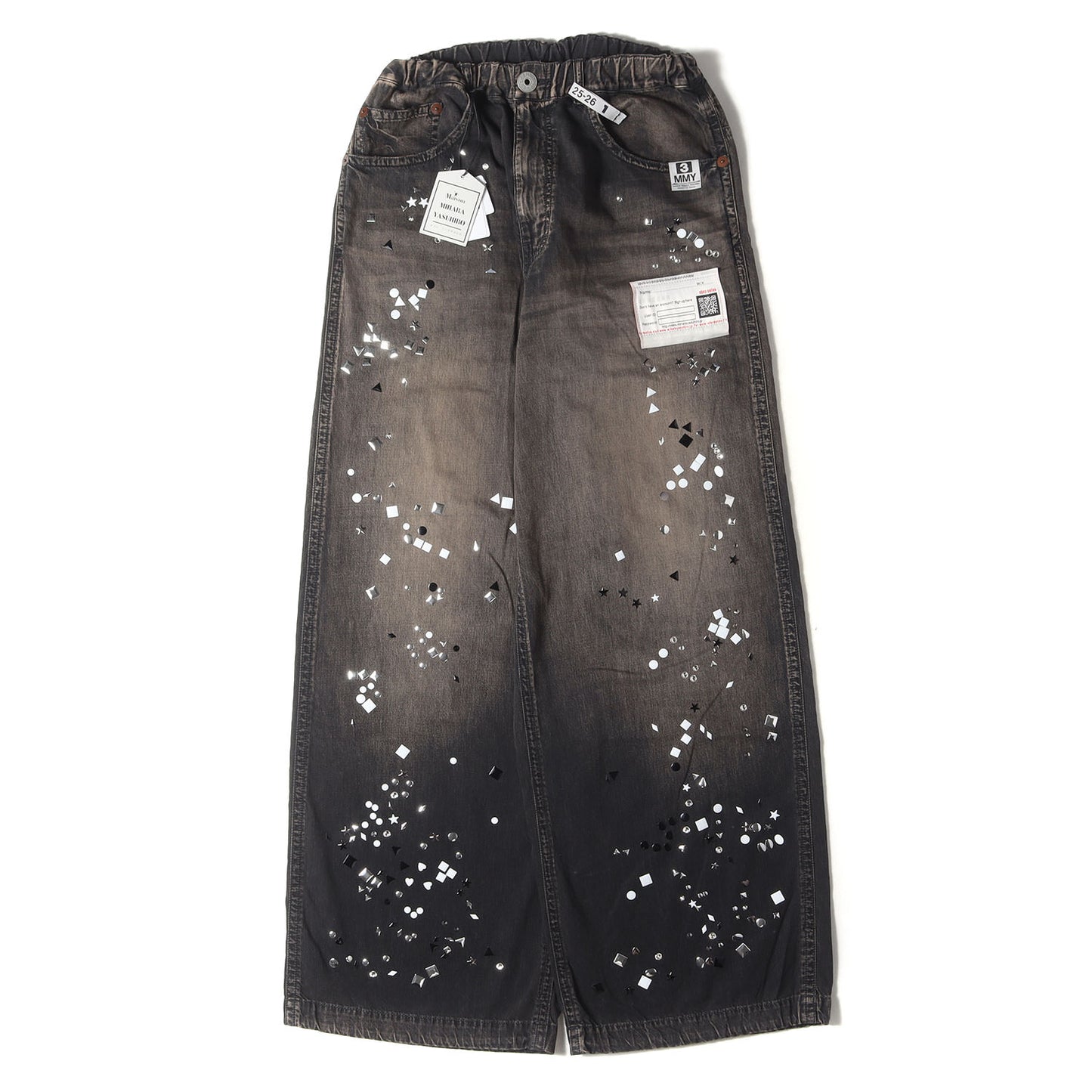 25AW ラインストーン ワイド デニム パンツ (Embellished Denim Wide Pants B15PT081)