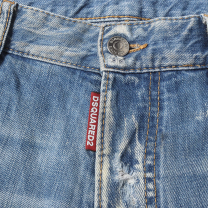 ヴィンテージ加工 チェックネルリペア スリム デニム パンツ (Cool Guy Jean S74LB0357 S30309)