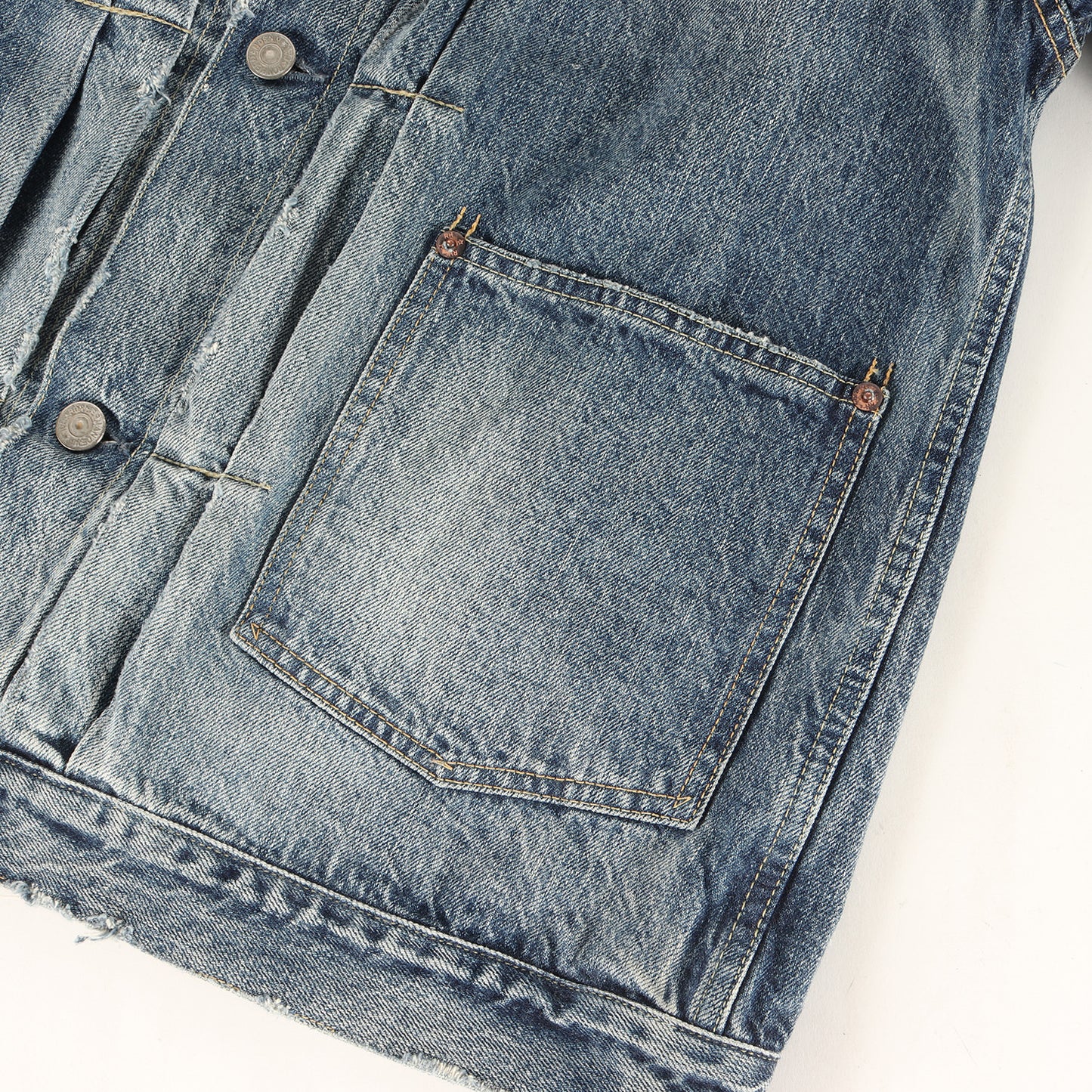 ヴィンテージ加工 デニム トラッカー ジャケット (40s Cutoff Denim Jacket 3220400100)