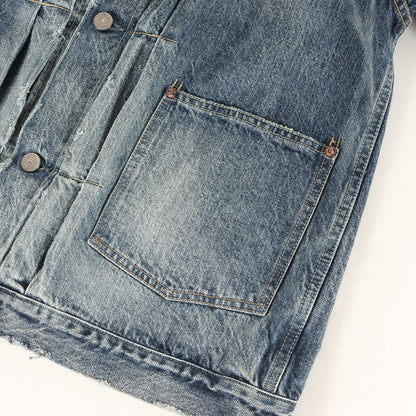 ヴィンテージ加工 デニム トラッカー ジャケット (40s Cutoff Denim Jacket 3220400100)