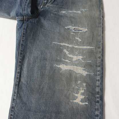 23SS ヴィンテージ クラッシュリペア加工 ワイド ストレート デニム パンツ (NE.Wide 5pocket USD 2308-1001)
