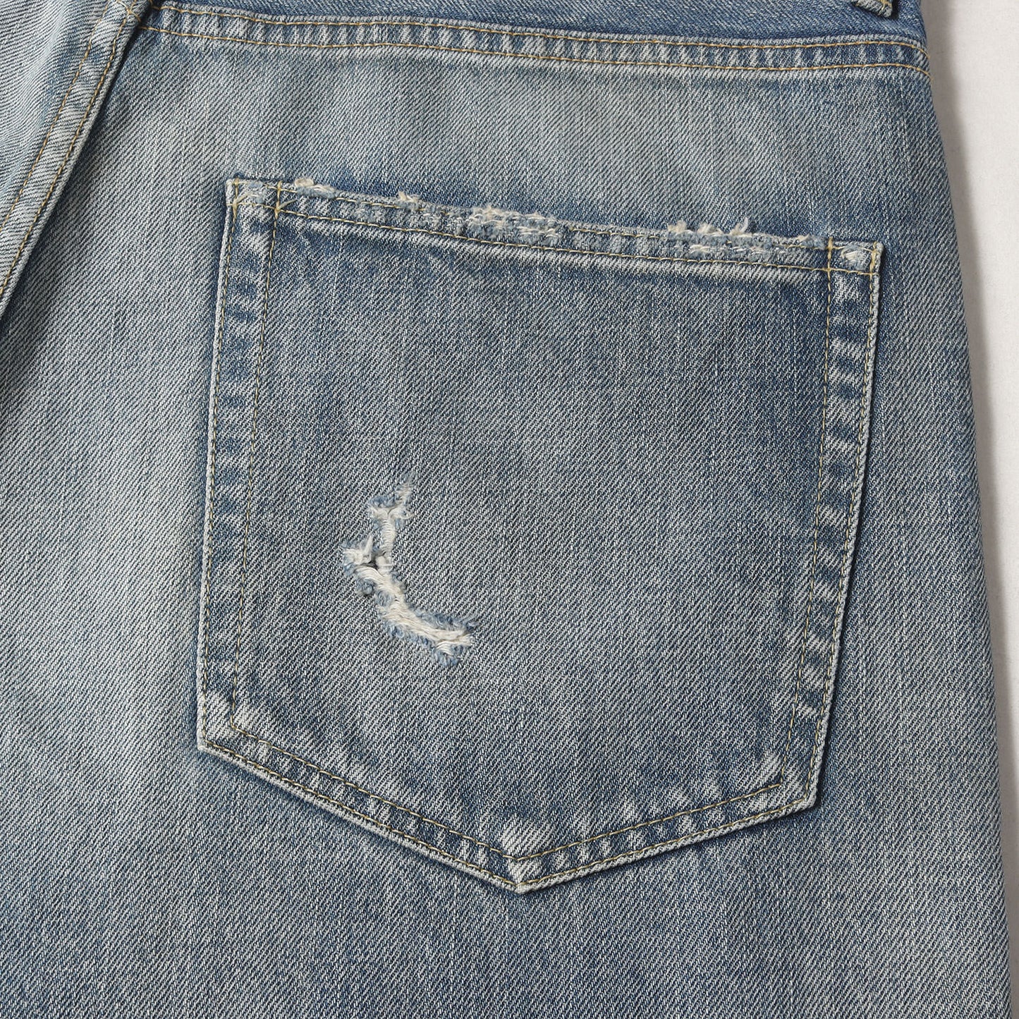 23SS ヴィンテージ クラッシュリペア加工 ワイド ストレート デニム パンツ (NE.Wide 5pocket USD 2308-1001)