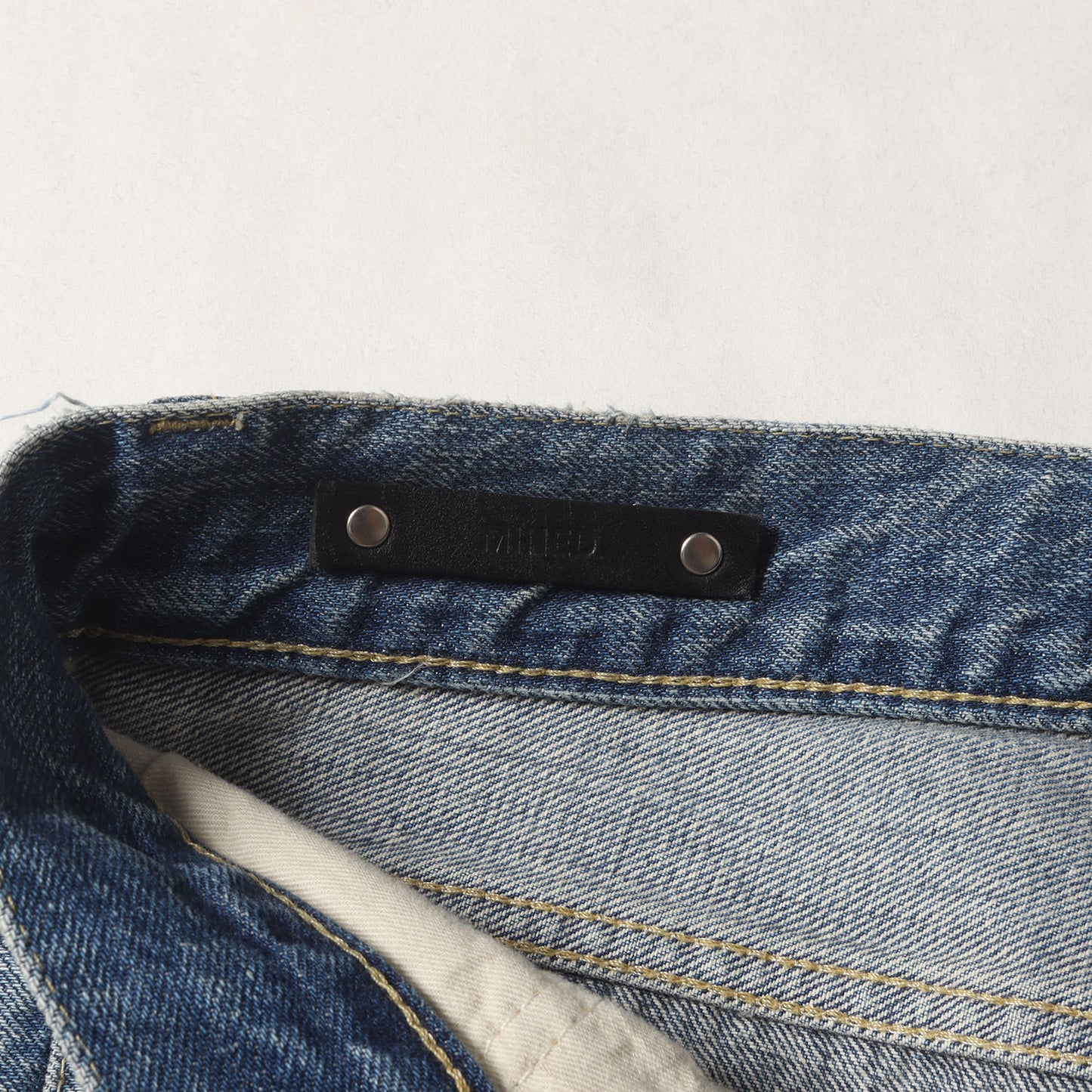 23SS ヴィンテージ加工 ワイド ストレート セルビッジ デニム パンツ (W.Straight 5pocket USS 2308-1003)