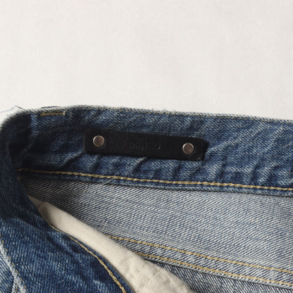 23SS ヴィンテージ加工 ワイド ストレート セルビッジ デニム パンツ (W.Straight 5pocket USS 2308-1003)