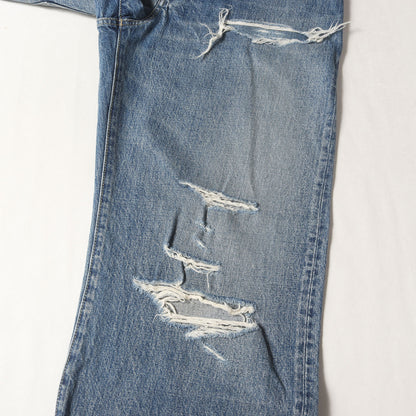 23SS ヴィンテージ加工 ワイド ストレート セルビッジ デニム パンツ (W.Straight 5pocket USS 2308-1003)
