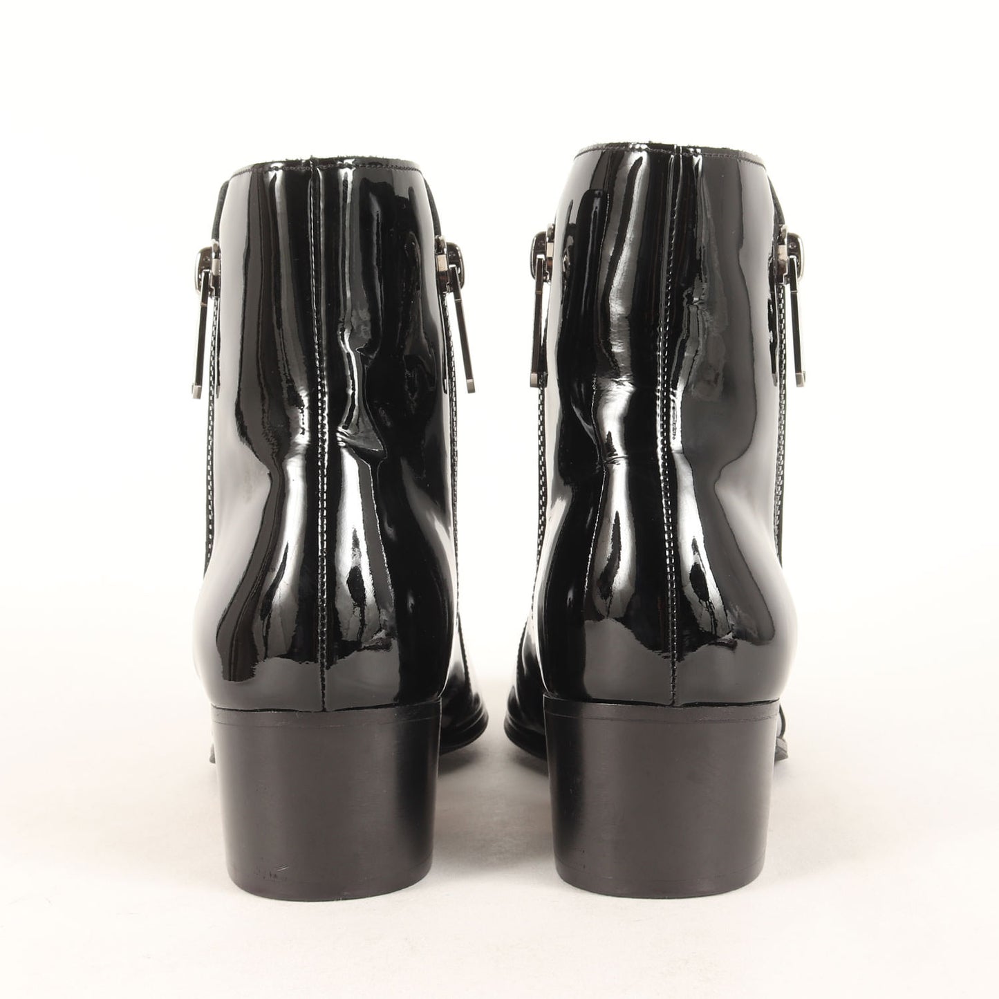 サイドジップ パテント レザー ヒール ブーツ