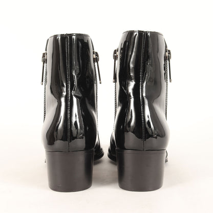 サイドジップ パテント レザー ヒール ブーツ