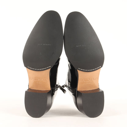 サイドジップ パテント レザー ヒール ブーツ