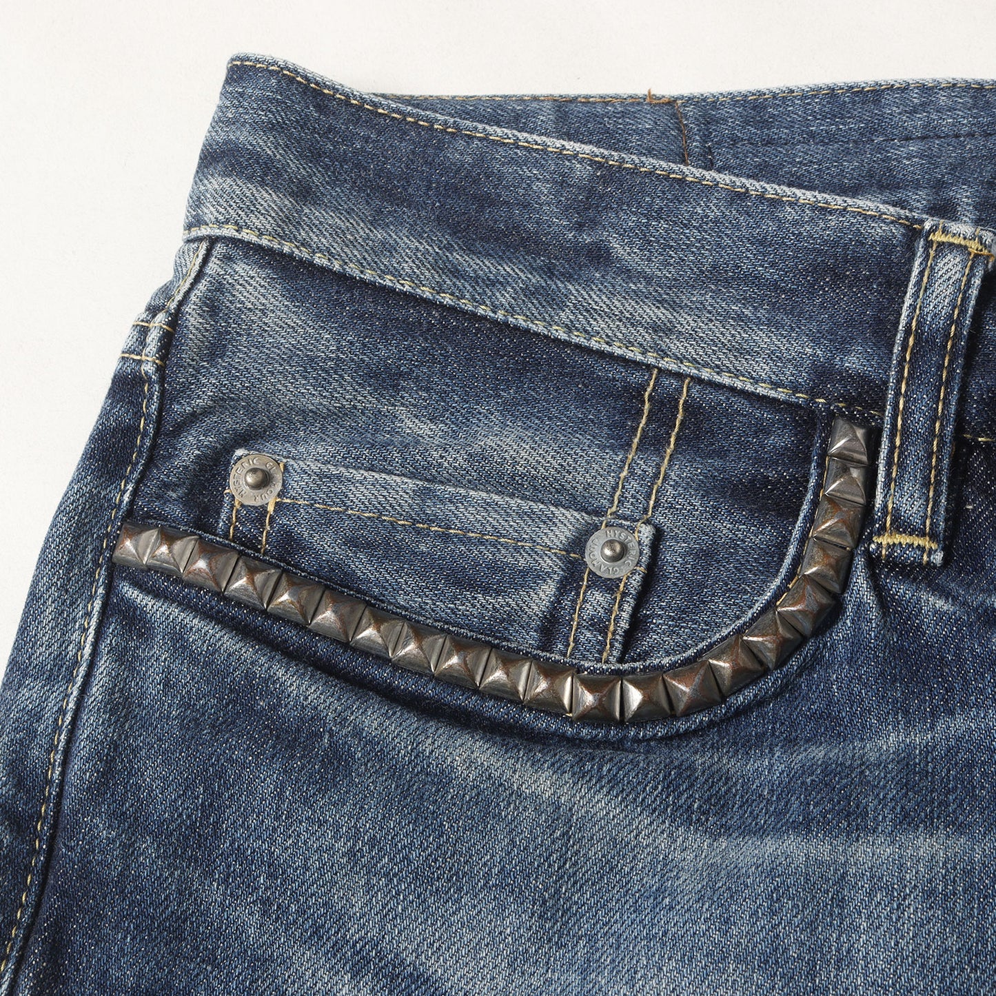 × MIHARA YASUHIRO クラッシュ加工 ストレート デニムパンツ (0234AP12)