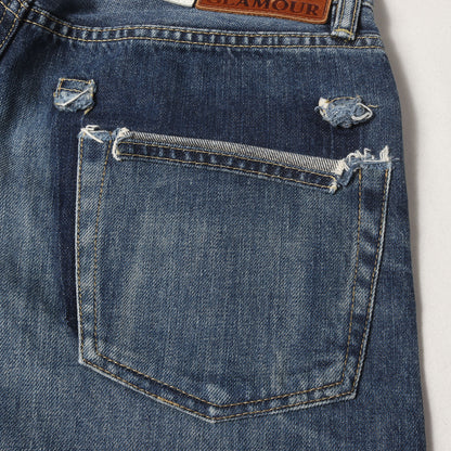 × MIHARA YASUHIRO クラッシュ加工 ストレート デニムパンツ (0234AP12)