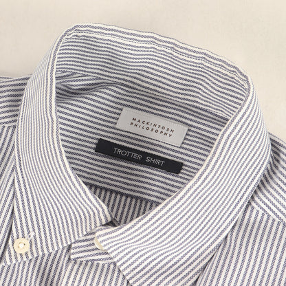 ストライプ ボタンダウン コットン クールマックス ドレス シャツ (H1M24-311) / TROTTER SHIRT MADE IN JAPAN
