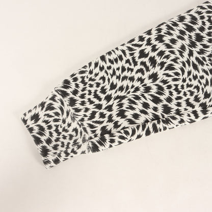 レオパード スウェット ジップ パーカー (Leopard Zip Hoodie 2203-6001)