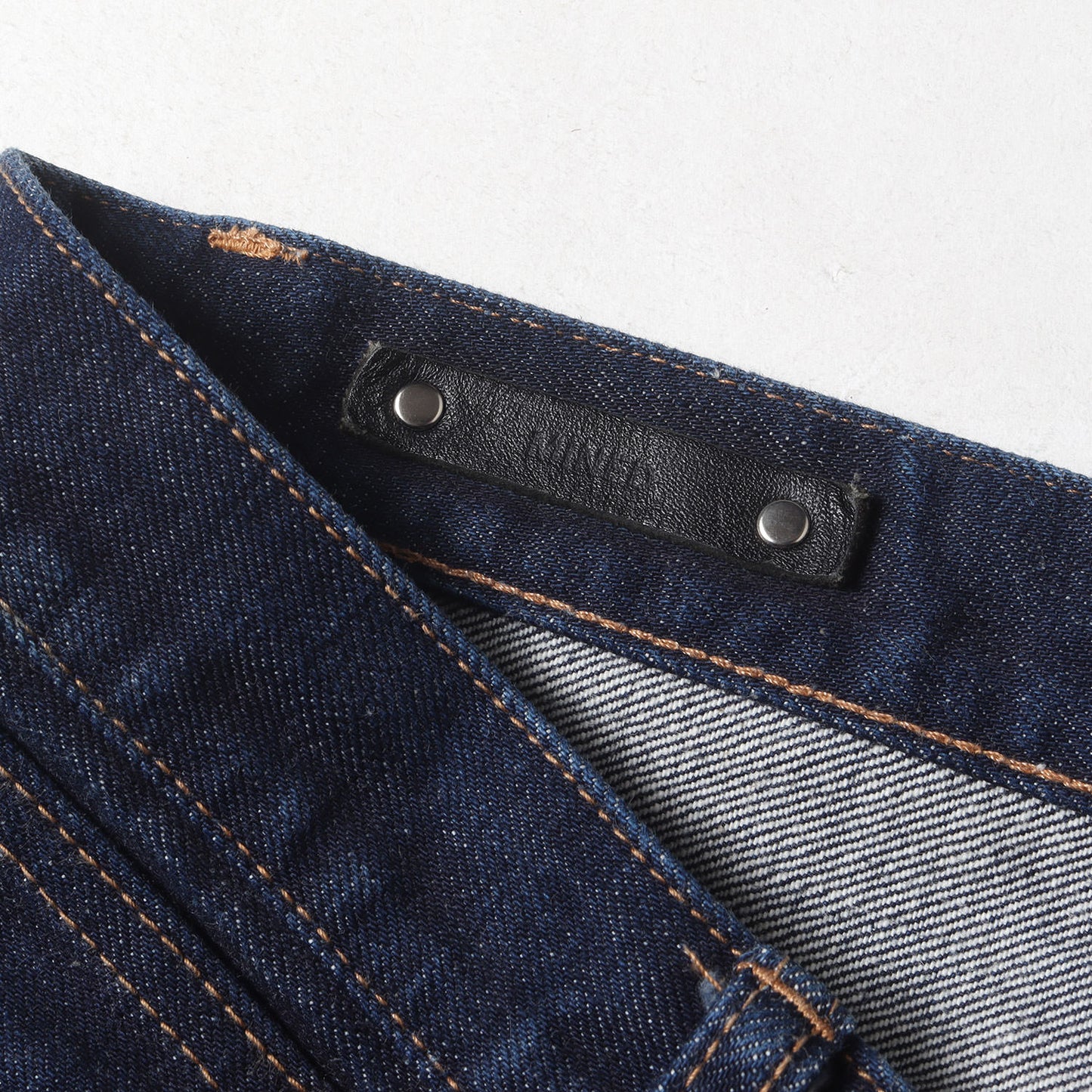 スリム ストレート セルビッジ デニム パンツ (1702-1001)