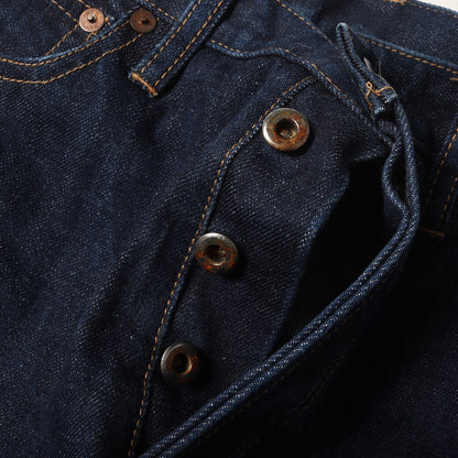 スリム ストレート セルビッジ デニム パンツ (1702-1001)