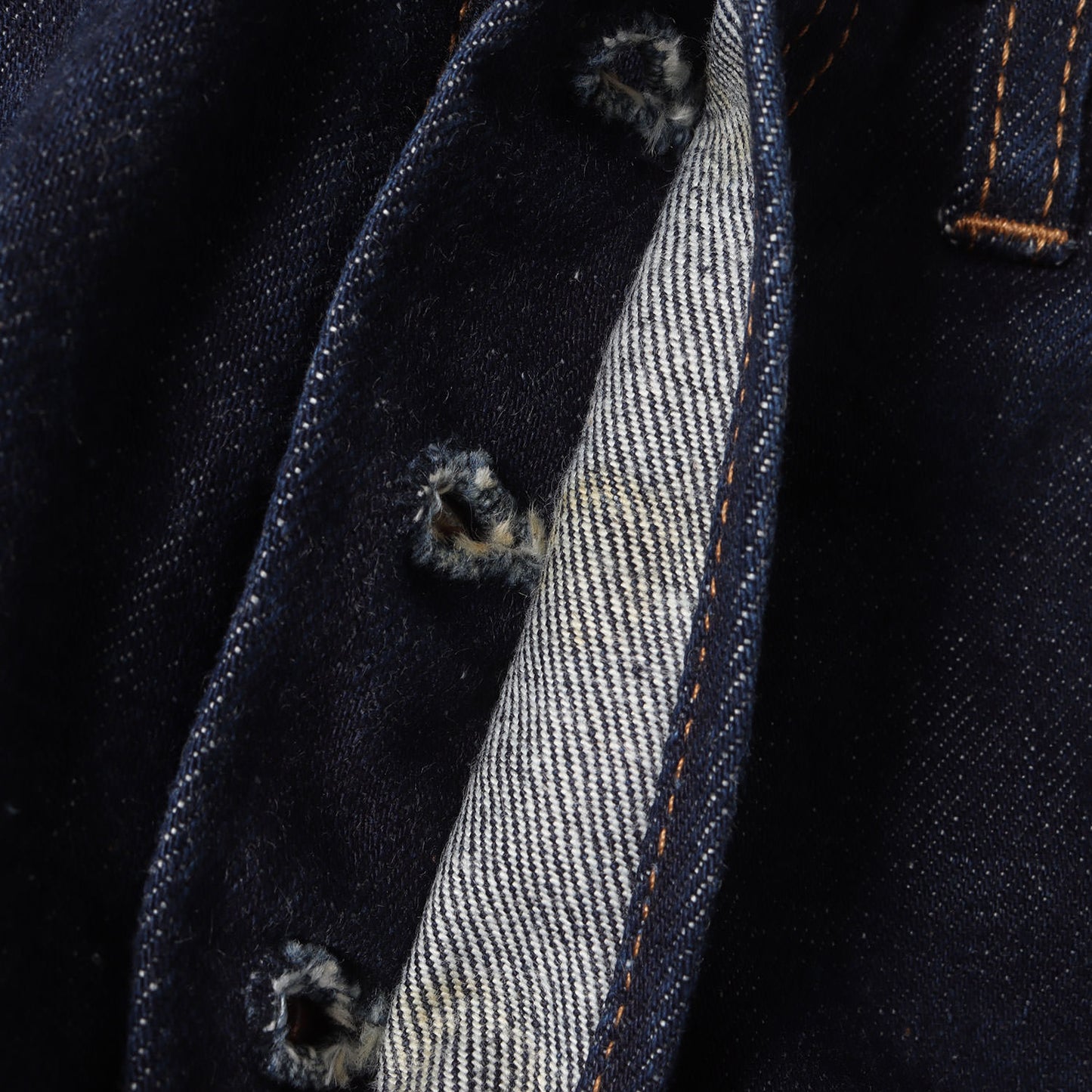 スリム ストレート セルビッジ デニム パンツ (1702-1001)