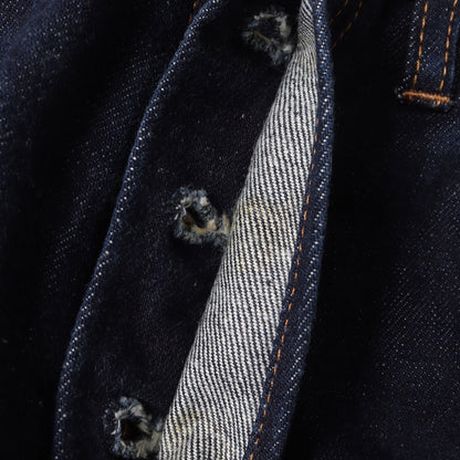 スリム ストレート セルビッジ デニム パンツ (1702-1001)