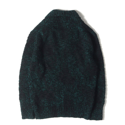 ペイント加工 メランジ ショールカラー Vネック プルオーバー ニット セーター (384487 VZMRO)