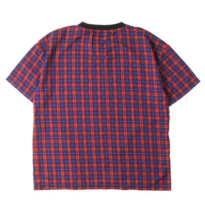 × THOMAS MASAON タータンチェック リンガーネック Tシャツ