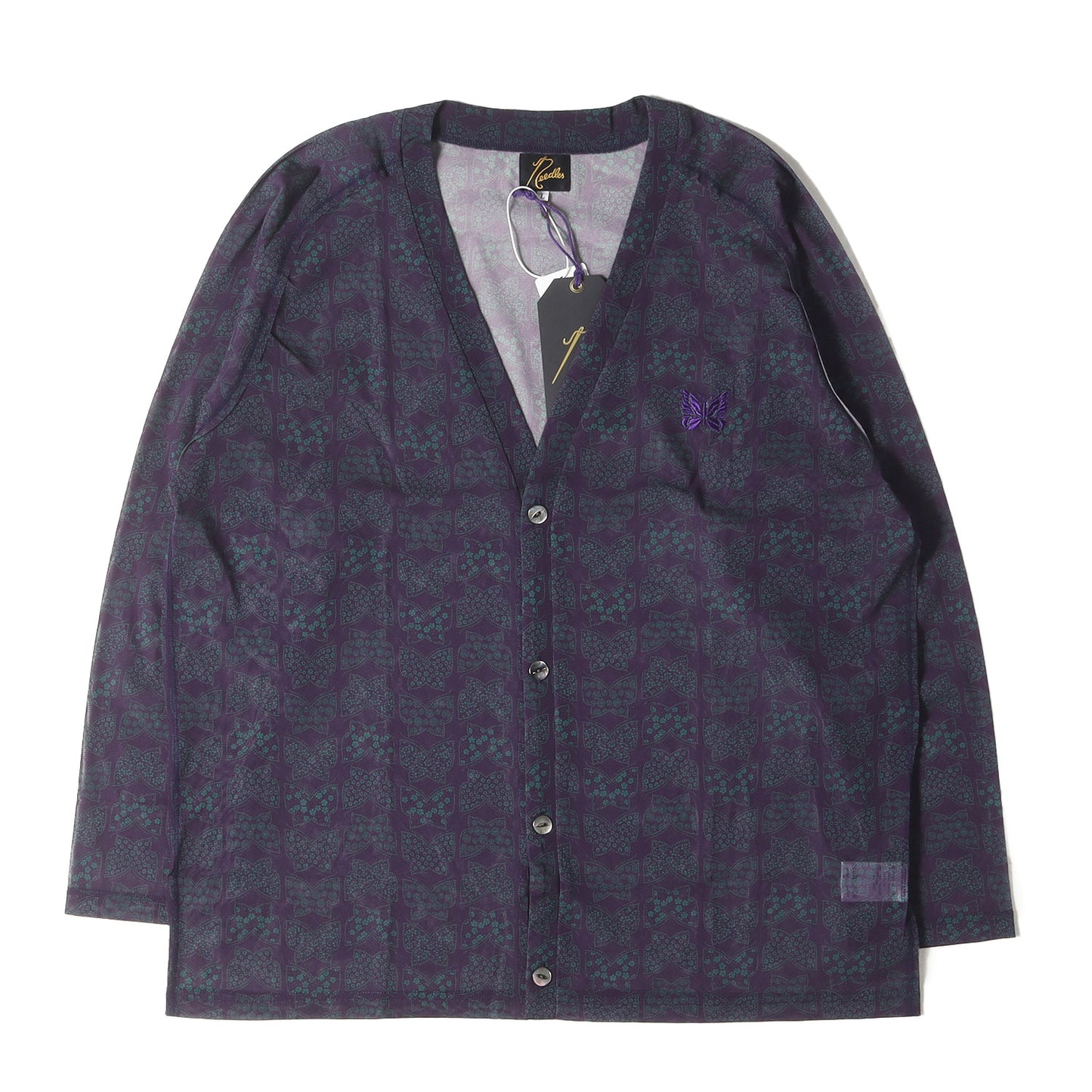 Vネック ポリメッシュ カーディガン (V Neck Cardigan Poly Mesh KP084)