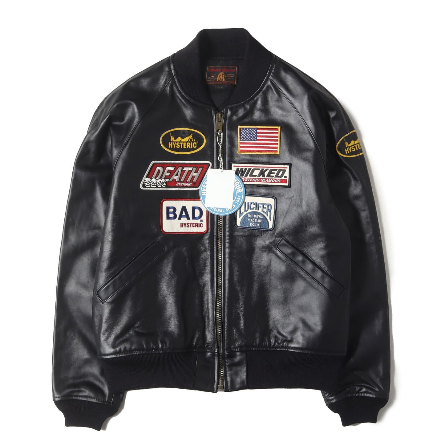 ワッペン刺繍 キップレザー レーシング ジャケット (02173LB02)