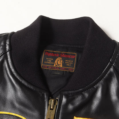 ワッペン刺繍 キップレザー レーシング ジャケット (02173LB02)