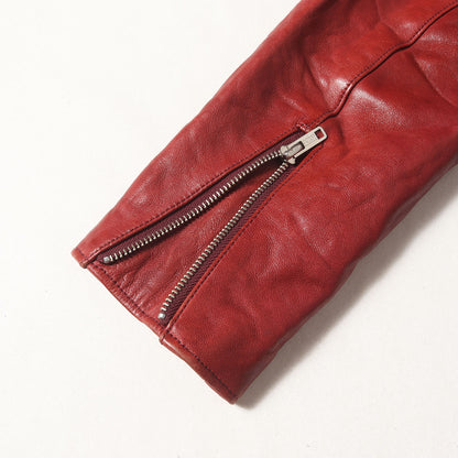 ラムレザー スタンドカラー シングルライダース ジャケット (0263LB01)