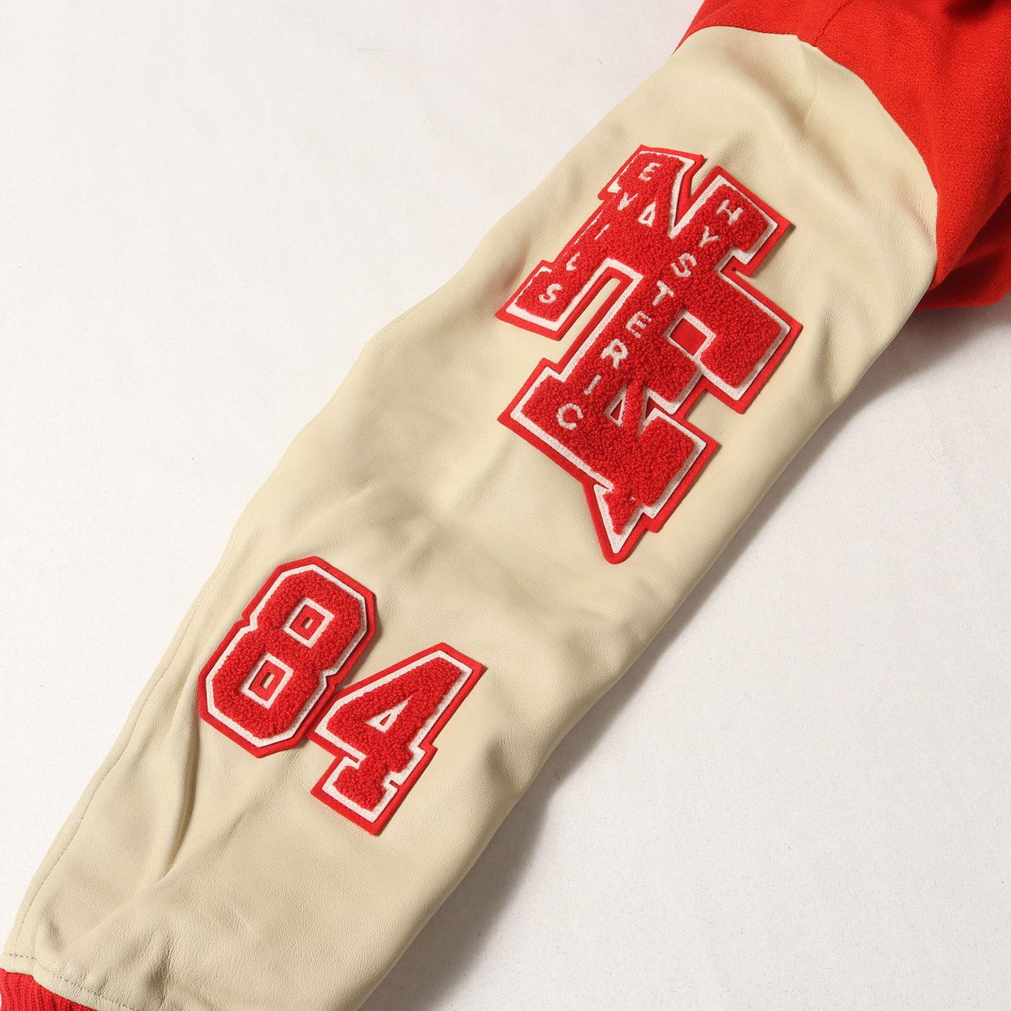 DEVIL 刺繍 レザースリーブ スタジャン (02173AB03)