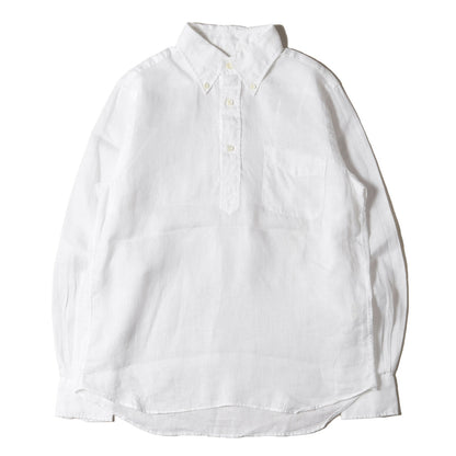ボタンダウン プルオーバー リネン シャツ