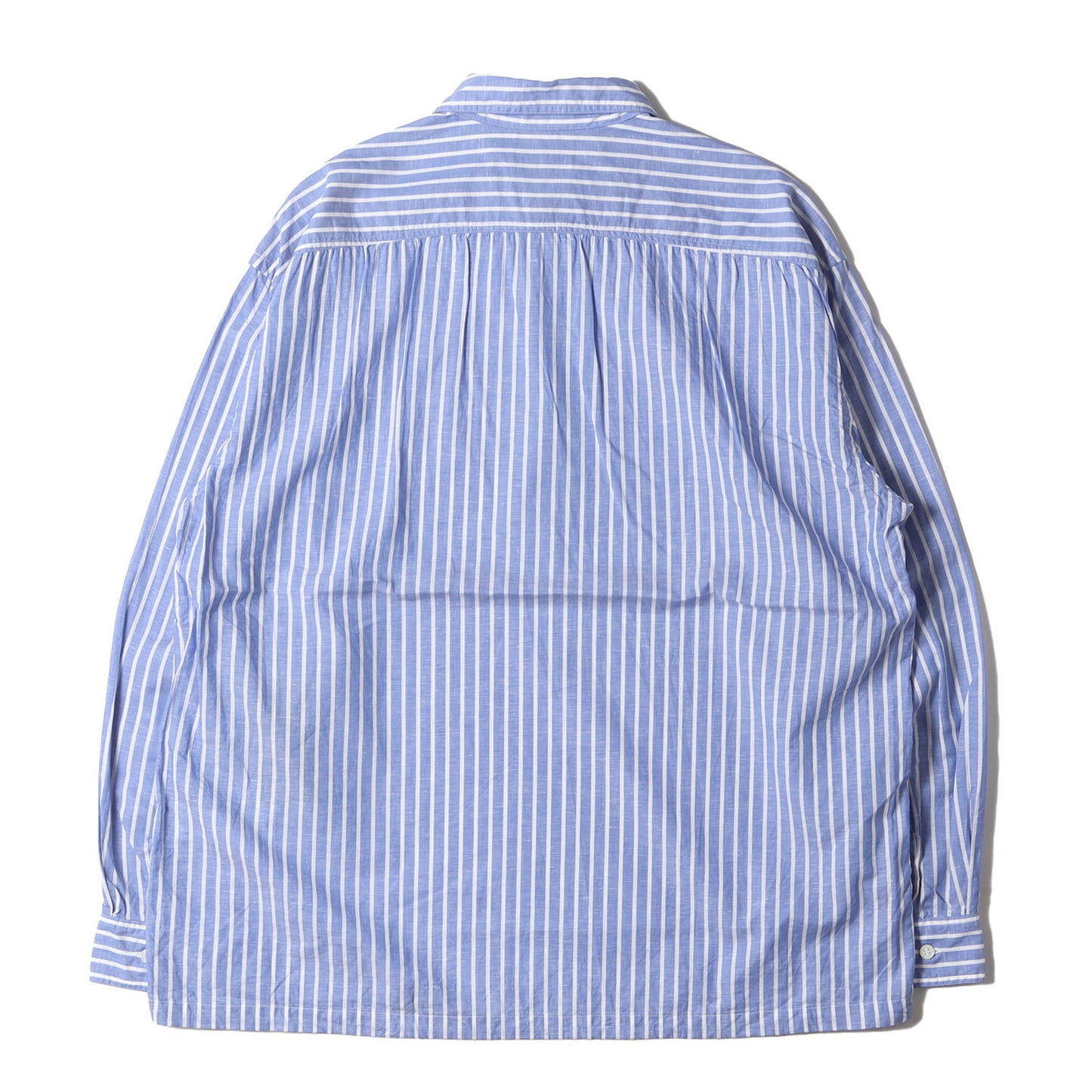 ストライプ プルオーバー コットン リネン シャツ