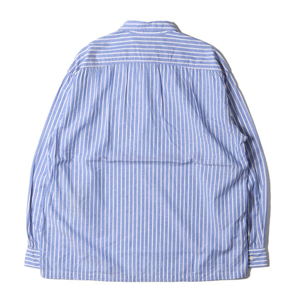 ストライプ プルオーバー コットン リネン シャツ