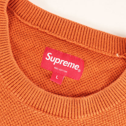 ロゴ刺繍 ワッフル コットン ニット セーター (Pique Crewneck)