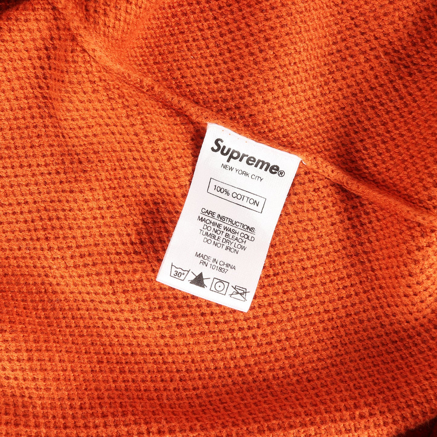 ロゴ刺繍 ワッフル コットン ニット セーター (Pique Crewneck)