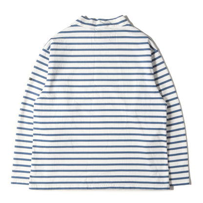 ボーダー モックネック カットソー