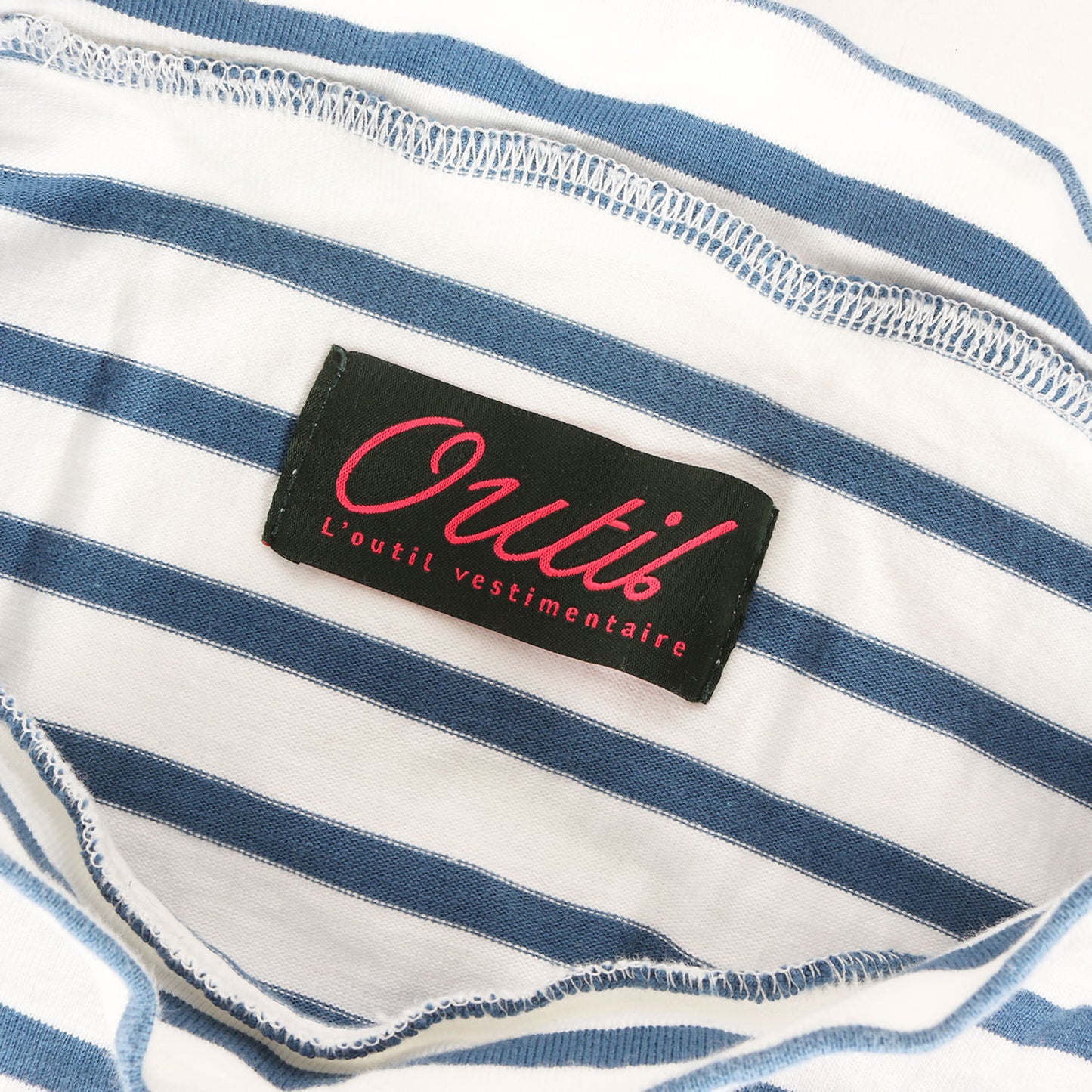 ボーダー モックネック カットソー