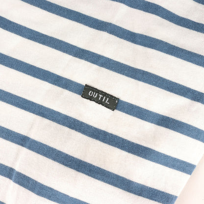 ボーダー モックネック カットソー