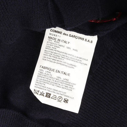 タータンチェック フランネル 切替 ニット カーディガン (W28511)