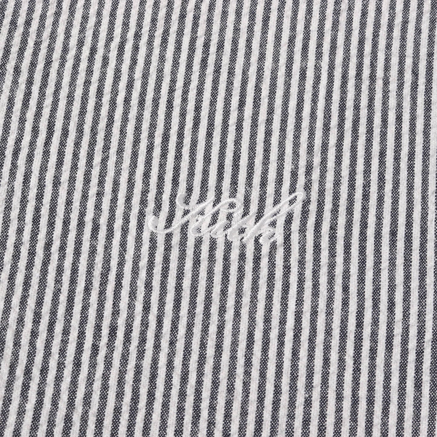 24SS ストライプ シアサッカー ヘンリーネック Tシャツ