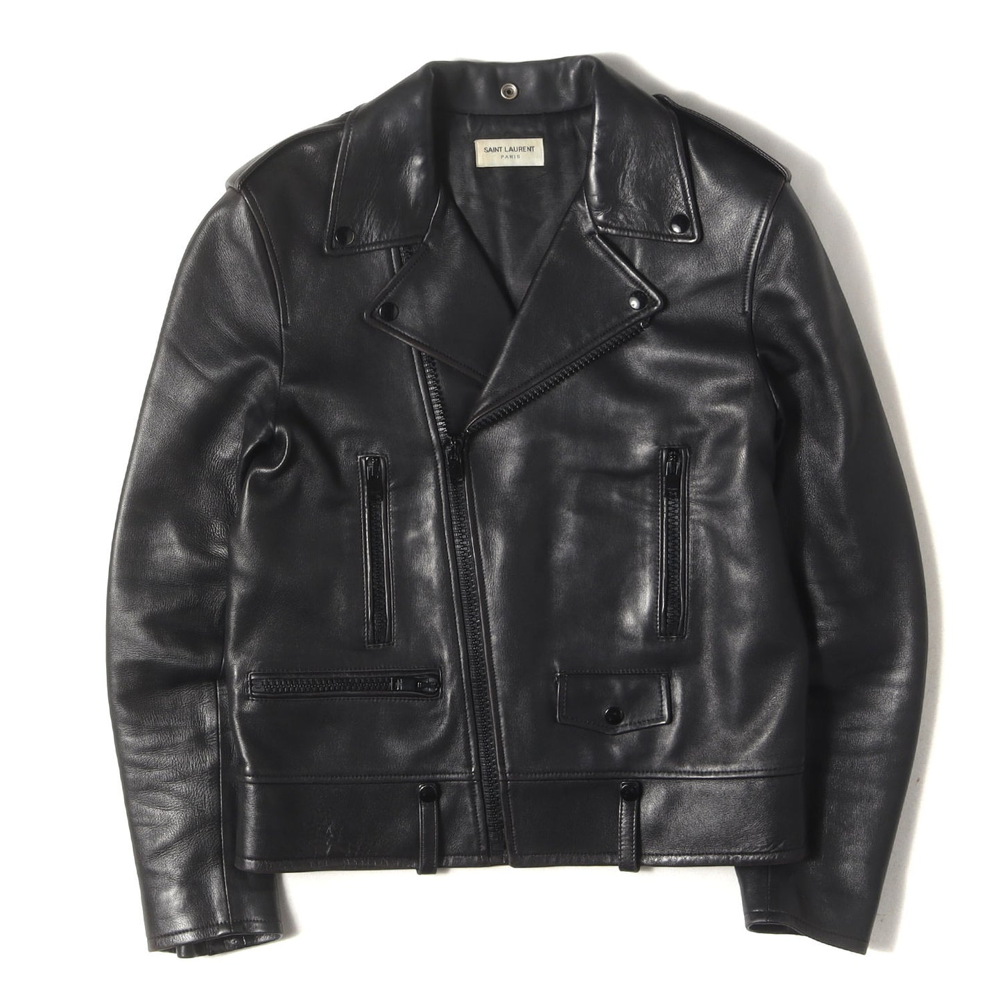 ダブルブレスト ラムレザー ライダースジャケット (L01 397291 Y5OA1)