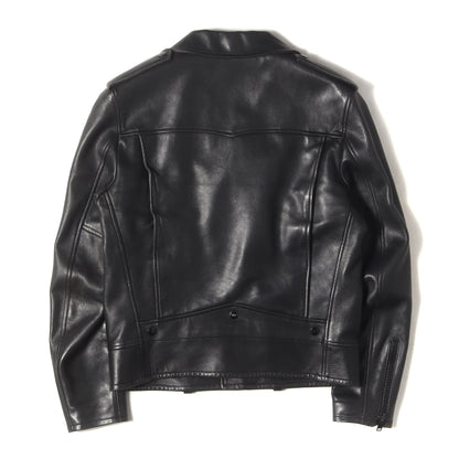 ダブルブレスト ラムレザー ライダースジャケット (L01 397291 Y5OA1)