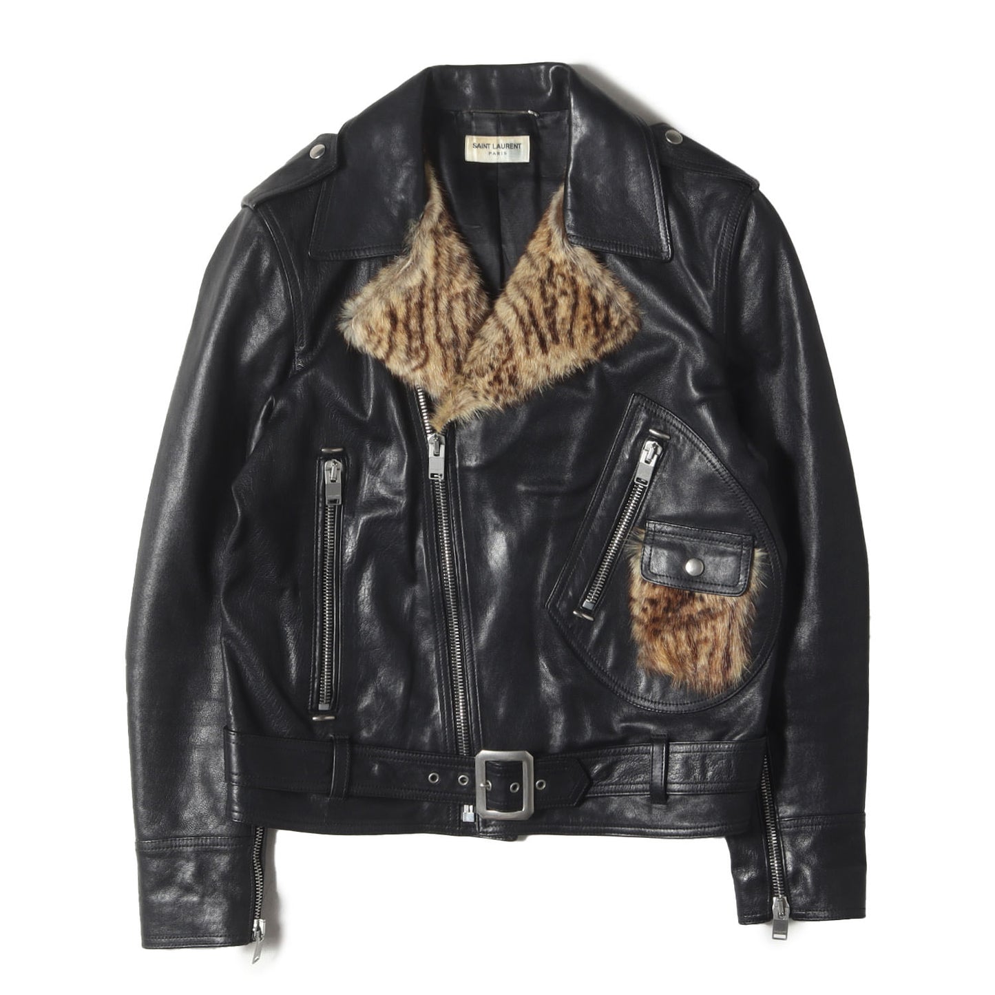 エディ期 マーモットファー ダブルブレスト ライダース ラムレザー ジャケット (361704 Y5GC1)