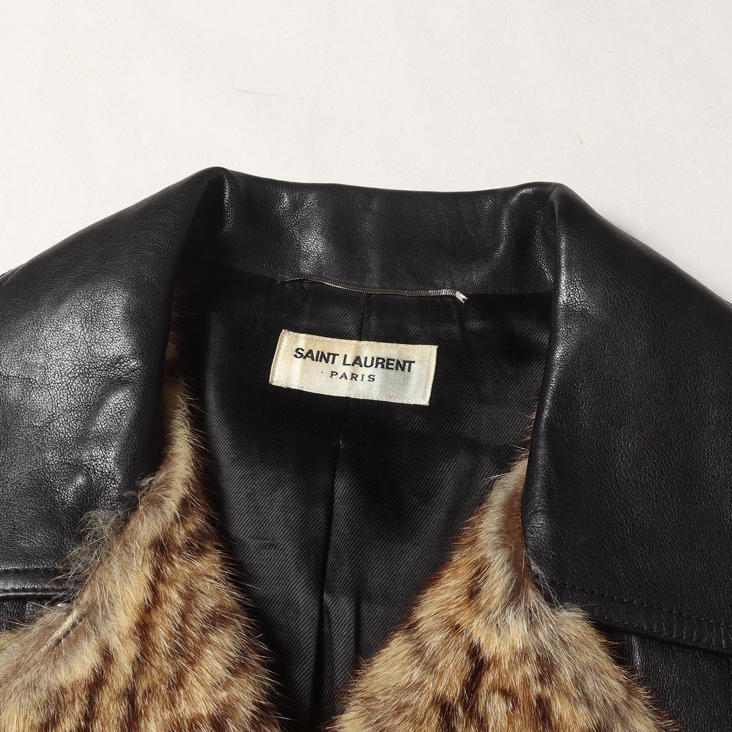 エディ期 マーモットファー ダブルブレスト ライダース ラムレザー ジャケット (361704 Y5GC1)