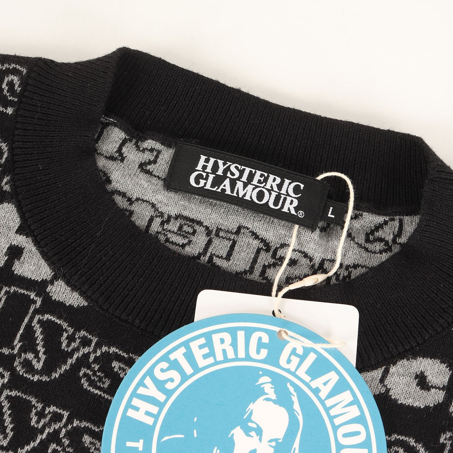 HYSTERIC LOGO 総柄 ジャカード プルオーバー コットンポリ ニット (02181NS04)