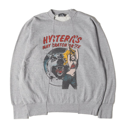 WOLF LAND プリント リメイク スウェット トレーナー (02173CS10)