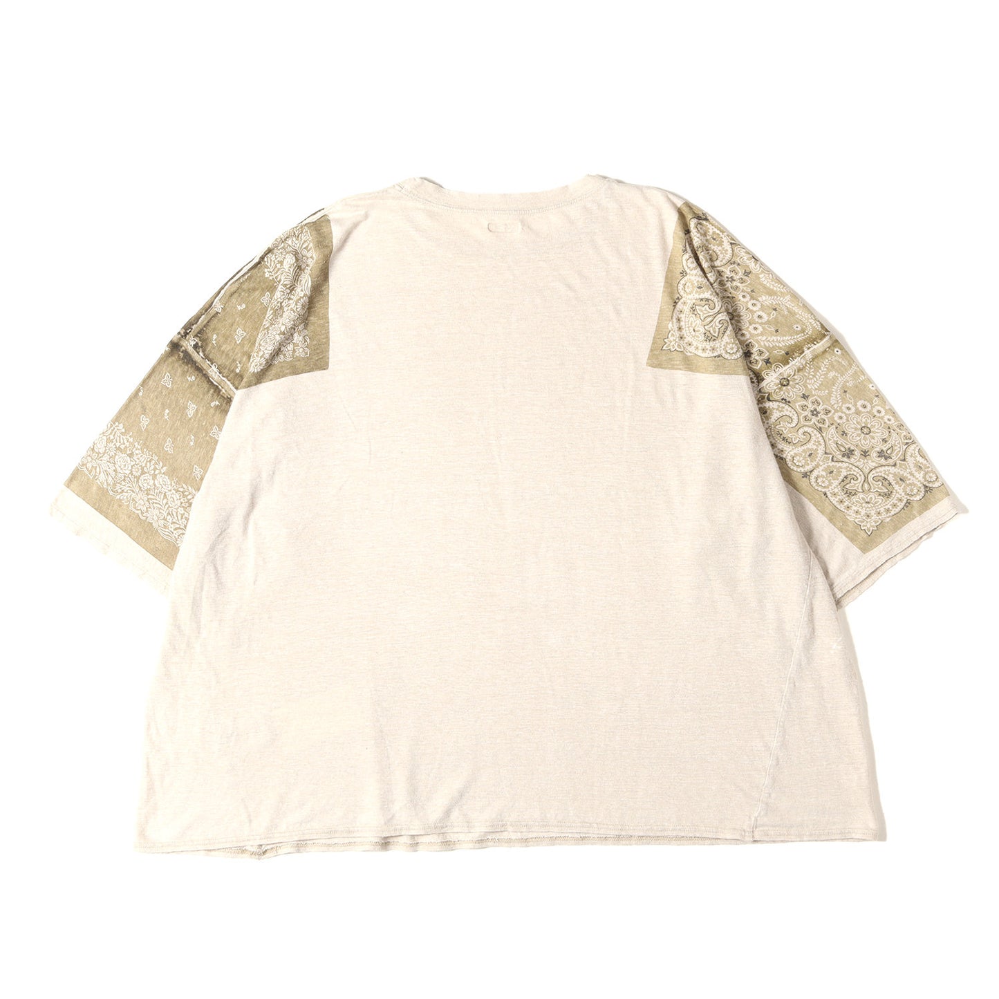 22SS バンダナプリントスリーブ オーバーサイズ ポケット Tシャツ (Linen Tenjiku Bandana HUGE)