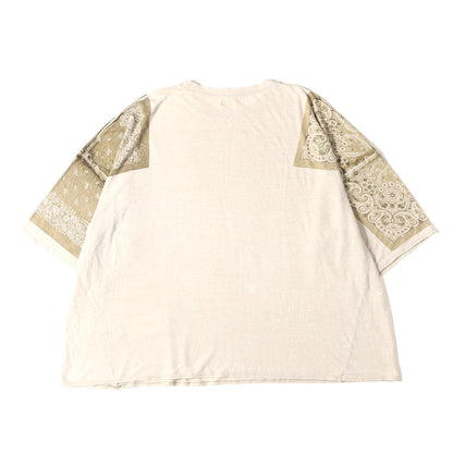 22SS バンダナプリントスリーブ オーバーサイズ ポケット Tシャツ (Linen Tenjiku Bandana HUGE)