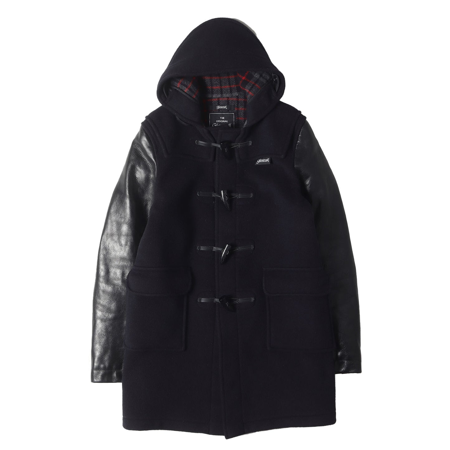00s × Gloverall レザースリーブ 切替 メルトン ダッフルコート (WB-C004)